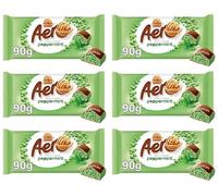 Aero Peppermint Chocolate Bar 90g Pack Of 6, Milk Chocolate with Aerated Centre, Perfect For Sharing and Gifting for Kids and Adults Suitable for Vegetarians
