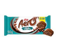 Aero Smooth & Bubbly Chocolate Bars - Assorted Flavors, Sharing Size 90g (15 Bars x 90g, Hazelnut)