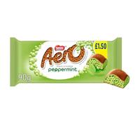 Aero Smooth & Bubbly Chocolate Bars - Assorted Flavors, Sharing Size 90g (15 Bars x 90g, Peppermint)