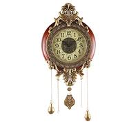 Aero Snail Large Wall Clock with Pendulum, Real Wood Retro Style, Battery Operated, Vintage Royal Decor for Home Living Bedroom