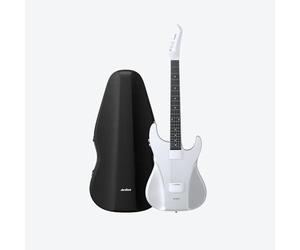 AeroBand Smart Guitar Stringless, Acoustic Electric Travel, Portable Silent with Removable Fretboard for Enthusiasts, Adults, Teenagers, MIDI (White Guitar with Bag)