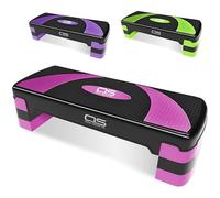 Aerobic Stepper platform -Step Steps board High - Exercise 2-5 Level Adjustable Height Fitness Workout Yoga Pilates Fitness Home Gym Removable Step Rise block (2 Levels Pink)