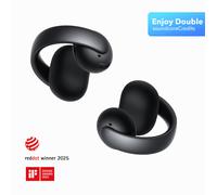 soundcore AeroClip by Anker, Open-Ear Earbuds, Clip-On Headphones, Adaptive Comfort, Clear Calls with 4 Mics and AI, Stable Fit, 12mm Drivers for Crisp Sound, Open-Ring Design (Midnight Black)