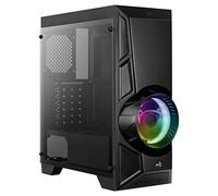 Aerocool AeroEngine AtX PC Case, Tempered Glass, RGB Fan, 12 cm, Synthetic ABS, SPCC, Black