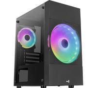 Aerocool ATOMICLITE V1, Micro-ATX Gaming Case, Front Mesh + 2 FRGB Fans, Black