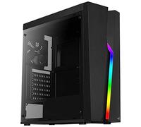 Aerocool Bolt Mid-Tower RGB PC Gaming Case, ATX, Full Acrylic Side Panel, RGB LED Strip Included, 13 Lighting Modes, 1 x 120mm Black Fan Included, High Performance Mid - Tower Case | Black