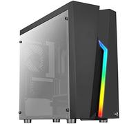 Aerocool Bolt Mini MATX RGB PC Gaming Case, MATX & Mini-ITX, Full Tempered Glass Side Panel, RGB LED Strip Included, 13 Lighting Modes, 1 x 120mm Black Fan Included, High Performance MATX Case | Black