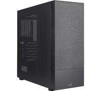 Aerocool CIPHERBKV1 ATX PC Case, Vertical GPU Mount, Front Mesh + Side Grill, Black