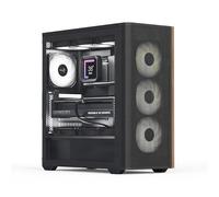 AeroCool D501A Mid Tower Case, Wood-Accented Mesh Front, 360mm Radiator Support, 11 Fan Slots, 400mm GPU, ATX/m-ATX/mini-ITX, Magnetic Dust Filters, SPCC Steel Construction, Trendy PC Build, Black