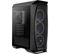 Aerocool Eclipse Mid Tower Case - Aero One PC Gaming Case 4 x 120mm ARGB Fans with 1-6 PC Fan Hub PWM Compatible, Mesh Front Tempered Glass Side Panel, Supports Liquid Cooling, Cables Included, Black