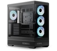 Aerocool P500B Mid Tower PC Case - Front and Side Tempered Glass Panels, Rear Connector ATX Support, 425mm GPU Clearance, 10 x 120mm Fan Capacity, 360mm Radiator Support, Dot-Pixel LED Display Black