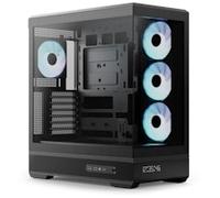 Aerocool P500B Mid Tower PC Case - Front and Side Tempered Glass Panels, Rear Connector ATX Support, 425mm GPU Clearance, 10 x 120mm Fan Capacity, 360mm Radiator Support, Dot-Pixel LED Display Black