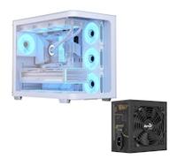 Aerocool P500C Mid Tower Case - White & 850W Integrator Gold - Builder Bundle