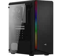 Aerocool Rift Computer Case with Acrylic Side Panel, RGB LED on Front Panel, 13 Lighting Modes, 12 cm Rear Fan, USB 3.0 Black