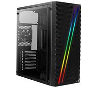 Aerocool Streak PC Gaming Case, Mid-Tower, ATX, RGB, 18 Lighting modes, Full Window, Ideal for First Time and Experienced gamers | Black