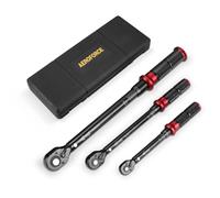 AEROFORCE 1/4 & 3/8 & 1/2-inch Drive Click Torque Wrench, 3Pcs Torque Wrench Set 4-20Ft.lb, 5-45Ft.lb, 15-165Ft.lb 72-Tooth Dual Scale for Bike, Moto, Car Repair
