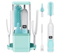 Aerofrog Upgraded Electric Baby Bottle Brush Cleaner Set,8 in 1 Automatic Baby Bottle Cleaning Kit,Silicone Bottle Brush,Green