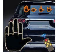 AeroGlo Fun Gesture Light, 4 Gestures Car Back Window LED Sign Light, Funny Car Finger Light With Remote Control, Car LED Sign Hand Road Rage Signs for Men Women(COLOR:Black)