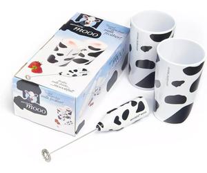 Aerolatte Mooo Milkshake Frother inc 2 Fun Mooo Mugs Cappuccino