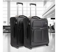 Aerolite 2-Piece Cabin Luggage Set, 56X45X25Cm, 60L, Lightweight, 2 Wheels, Tsa Lock, Eco-Friendly, Black