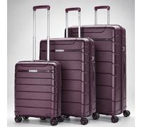 Aerolite 3 Piece PP Luggage Set - Expandable Cabin, Large 100L & XL 144L Suitcases, Premium Polypropylene Hard Shell Made Using Recycled Ocean Plastic