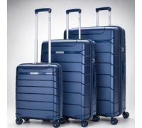 Aerolite 3 Piece PP Luggage Set - Expandable Cabin, Large 100L & XL 144L Suitcases, Premium Polypropylene Hard Shell Made Using Recycled Ocean Plastic