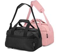 Aerolite 40x20x25cm Ryanair Maximum Size Premium Lightweight Foldable Under Seat Flight Travel Carry On Hand Cabin Luggage Duffel Bag Holdall 40x20x25 (Black, Set of 2)