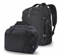 Aerolite 40x30x20cm Ryanair & Wizz Air Max Size Cabin Bags Foldable Carry On Premium Bag Holdall Small Lightweight Cabin Luggage Under seat Flight Travel Duffel Bag (Backpack + Holdall)