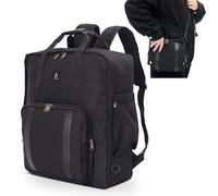 Aerolite 40x30x20cm Ryanair & Wizz Air Maximum 24L Backpack with Removable Small Shoulder Carry Pouch Travel Carry On Hand Cabin Luggage Flight Rucksack Bag 40x30x20 Ryanair Wizz Air Approved Black