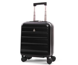 Aerolite 45x36x20cm Easyjet Maximum Size 8 Wheel ABS Hard Shell Carry On Hand Cabin Luggage Underseat Flight Travel Bag Spinner Suitcase 45x36x20 with TSA Lock (Black)