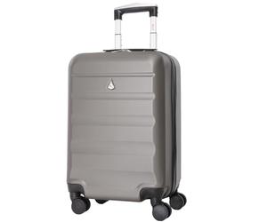 Aerolite 55x35x25cm Hard Shell Carry On Hand Cabin Luggage Suitcase 55x35x25 with 4 Wheels, Max Size for Air Europa Air France and KLM Charcoal