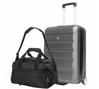 Aerolite 55x40x20 + 40x20x25 Ryanair Maximum Allowance 2 Piece Carry On Hand Cabin Luggage Set Bundle (55x40x20 Suitcase + 40x20x25 Holdall)