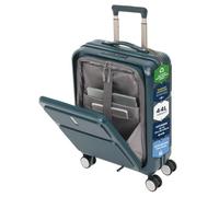Aerolite Expandable 55x40x20 Front-Loading Cabin Suitcase Hand Luggage Carry On Case with Laptop Compartment, Hard Shell Lightweight 8 Wheel Spinner for Ryanair Priority & More, TSA Lock Green
