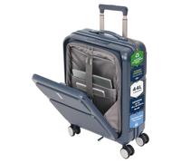 Aerolite Expandable 55x40x20 Front-Loading Cabin Suitcase Hand Luggage Carry On Case with Laptop Compartment, Hard Shell Lightweight 8 Wheel Spinner for Ryanair Priority & More, TSA Lock Blue