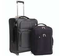 Aerolite 56x45x25 + 45x36x20 easyjet Plus/Flexi/Extra Legrom/Up Front/Large Cabin Upgrade Max Allowance 2 Piece Carry On Hand Cabin Luggage Set Bundle Charcoal (56x45x25 Suitcase + 45x36x20 Case)