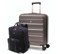 Aerolite 56x45x25 + 45x36x20 cm EasyJet Upgrade Maximum Allowance Luggage Set - Large 56x45x25cm 4 Wheel Carry On Hand Cabin Luggage Suitcase + 45x36x20cm 32L Under Seat Backpack