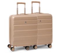 Aerolite 56x45x25cm British Airways Jet2 & easyJet Upgrade Maximum Allowance Large Lightweight 8 Wheel Carry On Hand Cabin Luggage Bag Suitcase 56x45x25 with TSA Approved Lock (2X Beige)