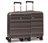 Aerolite 56x45x25cm British Airways Jet2 & easyJet Upgrade Maximum Allowance Large Lightweight 8 Wheel Carry On Hand Cabin Luggage Bag Suitcase 56x45x25 with TSA Approved Lock (2X Charcoal)