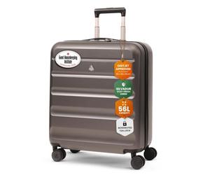 Aerolite 56x45x25cm British Airways Jet2 & easyJet Upgrade Maximum Allowance Large Lightweight 8 Wheel Carry On Hand Cabin Luggage Bag Suitcase 56x45x25 with TSA Approved Lock Charcoal Grey