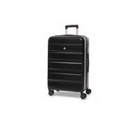 Aerolite Medium 24in 67L Lightweight ABS Hard Shell 4 Wheel Spinner Travel Hold Checked Check in Luggage Suitcase (Black, M 24in)