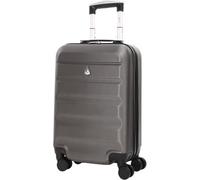 Aerolite Cabin Luggage Set Single, Lightweight Hard Shell Suitcase, 55X35X20Cm, 34L Capacity, 4 Spinner Wheels, Charcoal Abs
