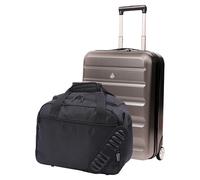Aerolite Expandable 55x40x20cm to 55x40x23cm + 40x30x20 Ryanair Allowance 2 Piece Carry On Hand Cabin Luggage Set Bundle (55x40x20 Suitcase + 40x30x20 Holdall)