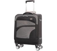 Aerolite Expandable 55x40x20cm to 55x40x23cm Ryanair Priority Max Super Lightweight Carry On Hand Cabin Luggage Suitcase, 4 Wheels, Approved for Jet2 British Airways (Black/Grey, Cabin Expander)