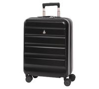 Aerolite Expandable 55x40x20cm to 55x40x23cm Ryanair Priority Wizz Air Priority & More Max Size Lightweight Hard Shell Carry On Hand Cabin Luggage Suitcase (Black)