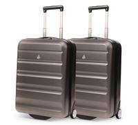 Aerolite Expandable 55x40x20cm to 55x40x23cm Ryanair Priority Wizz Air Priority & More Max Size Lightweight Hard Shell Carry On Hand Cabin Luggage Suitcase 55x40x20 55x40x23, 2-Wheels (2X Charcoal)