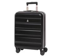 Aerolite Expandable 55x40x20cm to 55x40x23cm Ryanair Priority Wizz Air Priority & More Max Size Lightweight Hard Shell Carry On Hand Cabin Luggage Suitcase 55x40x20 55x40x23 with 4 Wheels (Black)