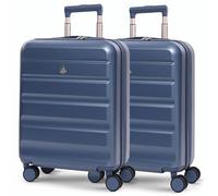 Aerolite Expandable 55x40x20cm to 55x40x23cm Ryanair Priority Wizz Air Priority & More Max Size Lightweight Hard Shell Carry On Hand Cabin Luggage Suitcase (2X Blue)