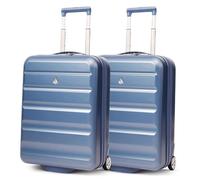 Aerolite Expandable 55x40x20cm to 55x40x23cm Ryanair Priority Wizz Air Priority & More Max Size Lightweight Hard Shell Carry On Hand Cabin Luggage Suitcase 55x40x20 55x40x23, 2-Wheels (2X Blue)