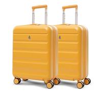 Aerolite Expandable 55x40x20cm to 55x40x23cm Ryanair Priority Wizz Air Priority & More Max Size Lightweight Hard Shell Carry On Hand Cabin Luggage Suitcase (2X Mango)