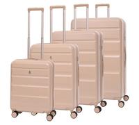 Aerolite Extra Large XL 32in 144L Lightweight ABS Hard Shell 4 Wheel Spinner Travel Hold Checked Check in Luggage Suitcase (Beige, 55x40x20/24/28/32 Set)
